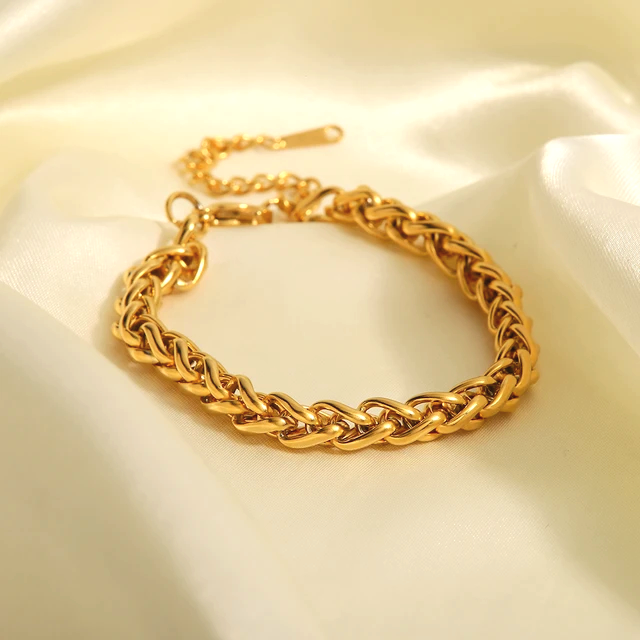 Unique Heavy Chained Gold Plated Bracelet